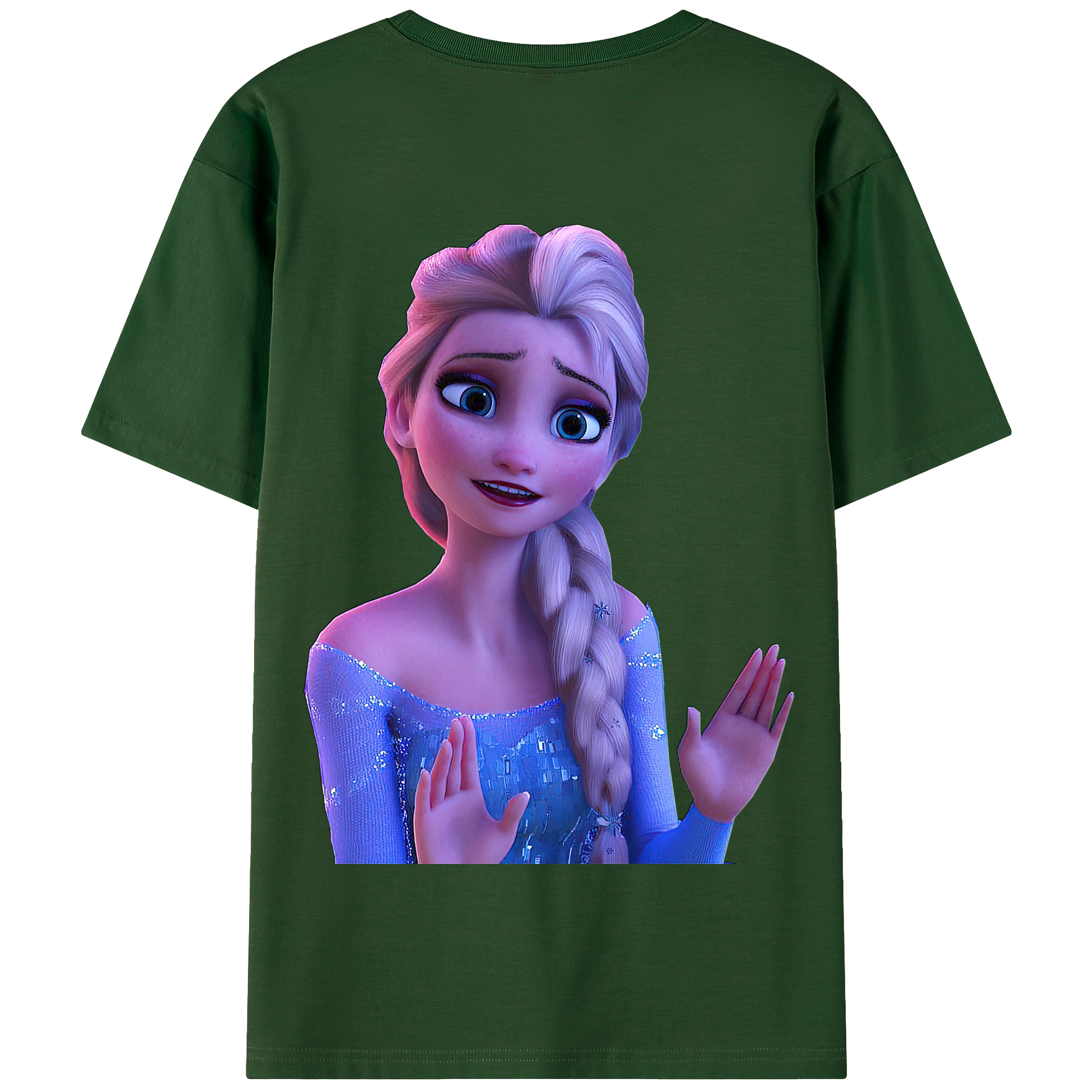 （画像用） アナと雪の女王 アンナ エルサ Frozen Anna Elsa 綿100％半袖Tシャツ（背面プリント）